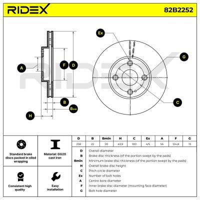 Brake Disc RIDEX 82B2252 82B2252 - photo 6