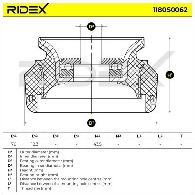 Strut Support Bearing Front RIDEX 1180S0062 1180S0062 - photo 5