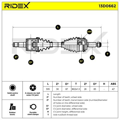 Drive Shaft RIDEX 13D0662 13D0662 - photo 7