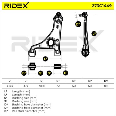 Control Arm RIDEX 273C1449 273C1449 - photo 6