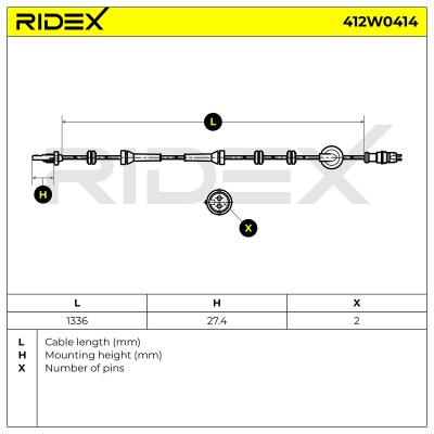 ABS Sensor RIDEX 412W0414 412W0414 - photo 5