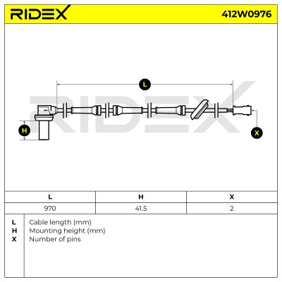 ABS Sensor RIDEX 412W0976 412W0976 - photo 6