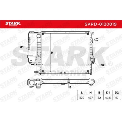 Radiator, Engine Cooling Stark SKRD-0120019 SKRD-0120019 - photo 3