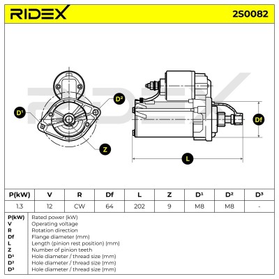 Starter RIDEX 2S0082 2S0082 - photo 7