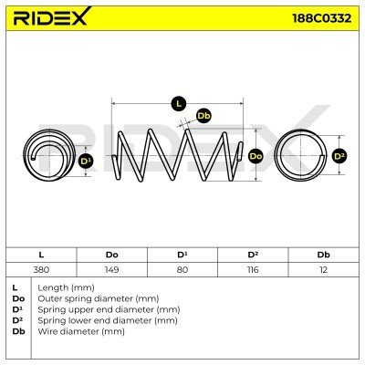 Suspension Spring RIDEX 188C0332 188C0332 - photo 4