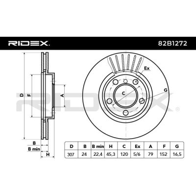 Brake Disc RIDEX 82B1272 82B1272 - photo 6
