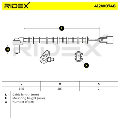 ABS Sensor RIDEX 412W0748 412W0748 - photo 6