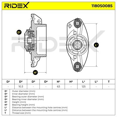 Strut Support Bearing Front RIDEX 1180S0085 1180S0085 - photo 4