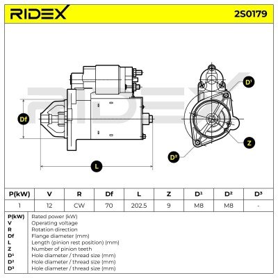 Starter RIDEX 2S0179 2S0179 - photo 7