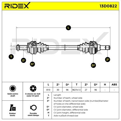 Drive Shaft RIDEX 13D0822 13D0822 - photo 7