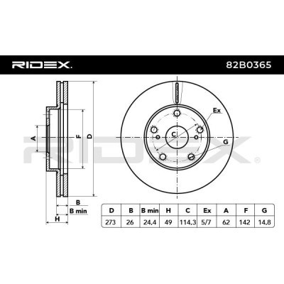 Brake Disc RIDEX 82B0365 82B0365 - photo 6