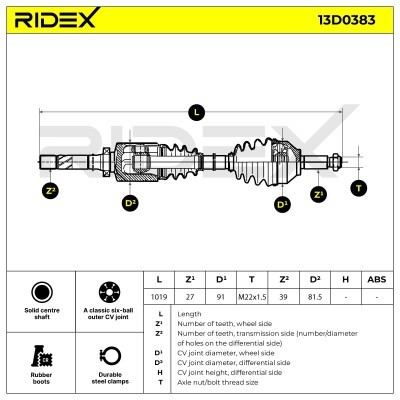 Drive Shaft RIDEX 13D0383 13D0383 - photo 5