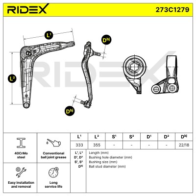 Control Arm RIDEX 273C1279 273C1279 - photo 2