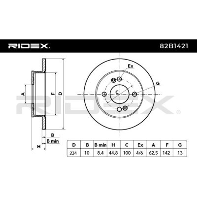 Brake Disc RIDEX 82B1421 82B1421 - photo 6