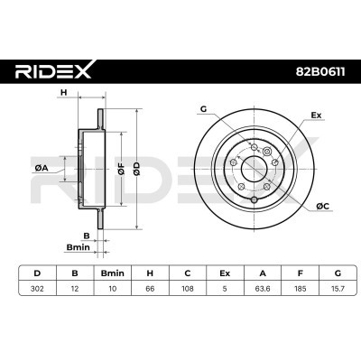 Brake Disc RIDEX 82B0611 82B0611 - photo 3
