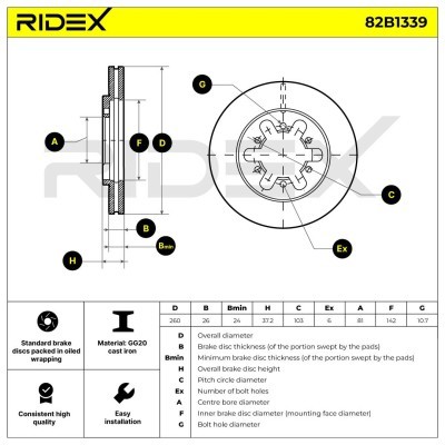 Brake Disc RIDEX 82B1339 82B1339 - photo 6