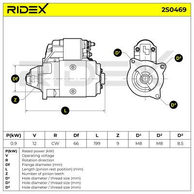 Starter RIDEX 2S0469 2S0469 - photo 6