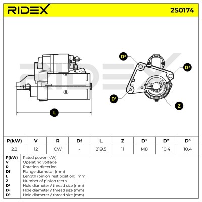Starter RIDEX 2S0174 2S0174 - photo 6
