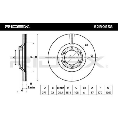 Brake Disc RIDEX 82B0558 82B0558 - photo 3