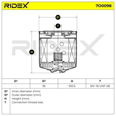 Oil Filter RIDEX 7O0098 7O0098 - photo 3