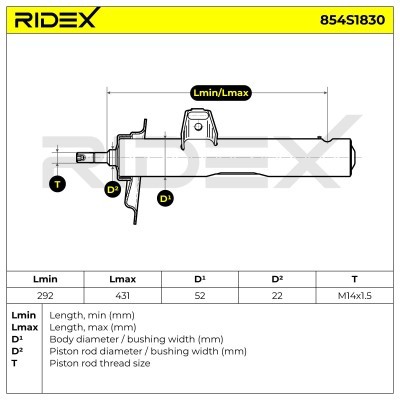 Shock Absorber RIDEX 854S1830 854S1830 - photo 6