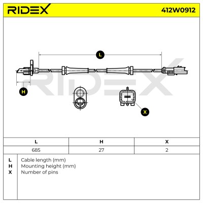 ABS Sensor RIDEX 412W0912 412W0912 - photo 5