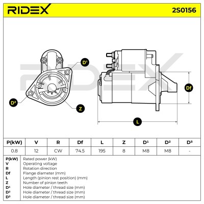 Starter RIDEX 2S0156 2S0156 - photo 7