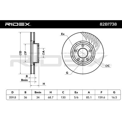 Brake Disc RIDEX 82B1738 82B1738 - photo 7