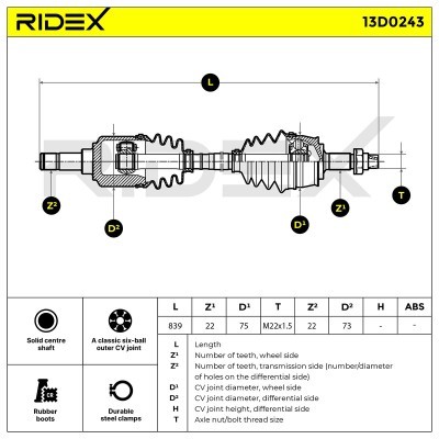 Drive Shaft RIDEX 13D0243 13D0243 - photo 7