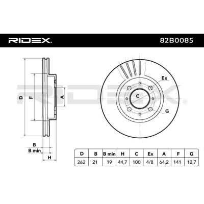 Brake Disc RIDEX 82B0085 82B0085 - photo 3