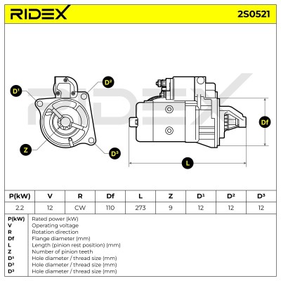 Starter RIDEX 2S0521 2S0521 - photo 6