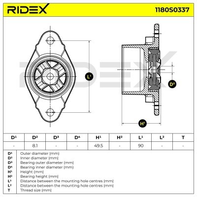 Strut Support Bearing Front RIDEX 1180S0337 1180S0337 - photo 5