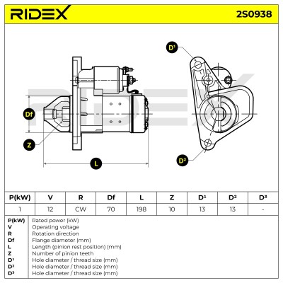 Starter RIDEX 2S0938 2S0938 - photo 7