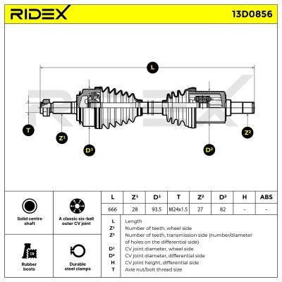 Drive Shaft RIDEX 13D0856 13D0856 - photo 6