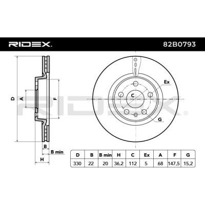 Brake Disc RIDEX 82B0793 82B0793 - photo 4