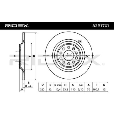 Brake Disc RIDEX 82B1701 82B1701 - photo 3