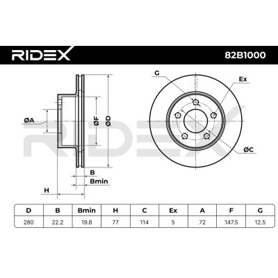 Brake Disc RIDEX 82B1000 82B1000 - photo 7