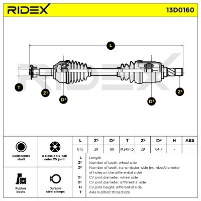 Drive Shaft RIDEX 13D0160 13D0160 - photo 4
