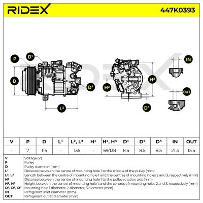 Compressor, Air Conditioning RENAULT 447K0393 - photo 12