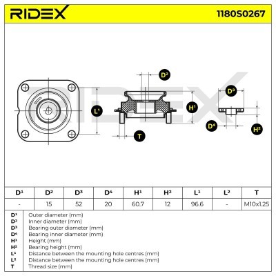 Strut Support Bearing Front RIDEX 1180S0267 1180S0267 - photo 5