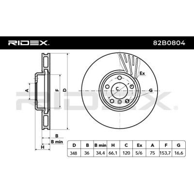 Brake Disc RIDEX 82B0804 82B0804 - photo 3