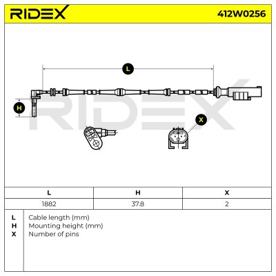 ABS Sensor RIDEX 412W0256 412W0256 - photo 6