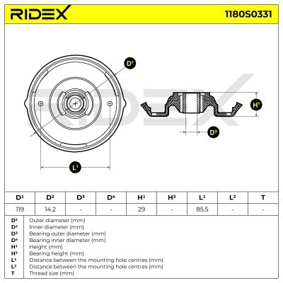 Strut Support Bearing Front RIDEX 1180S0331 1180S0331 - photo 4