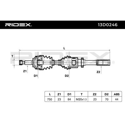 Drive Shaft RIDEX 13D0246 13D0246 - photo 6