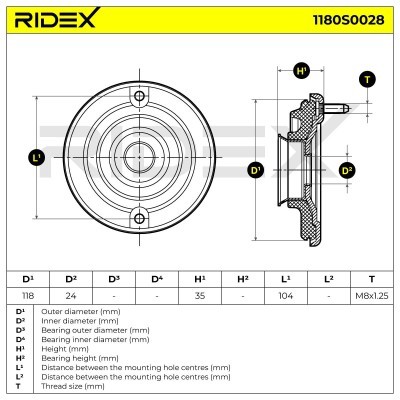 Strut Support Bearing Front RIDEX 1180S0028 1180S0028 - photo 5
