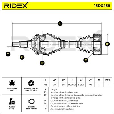 Drive Shaft RIDEX 13D0439 13D0439 - photo 6