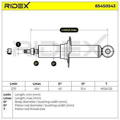 Shock Absorber RIDEX 854S0543 854S0543 - photo 8