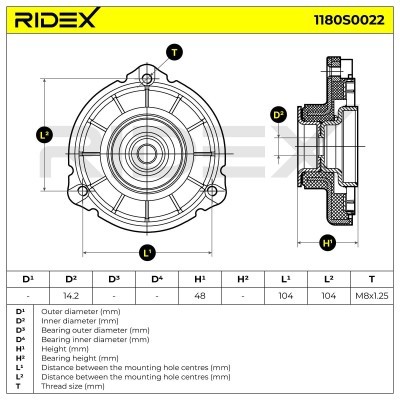 Strut Support Bearing Front RIDEX 1180S0022 1180S0022 - photo 6