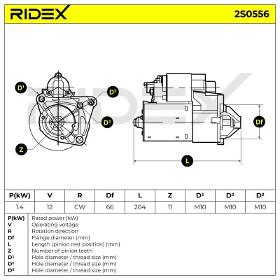 Starter RIDEX 2S0556 2S0556 - photo 6