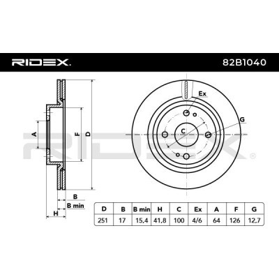 Brake Disc RIDEX 82B1040 82B1040 - photo 3